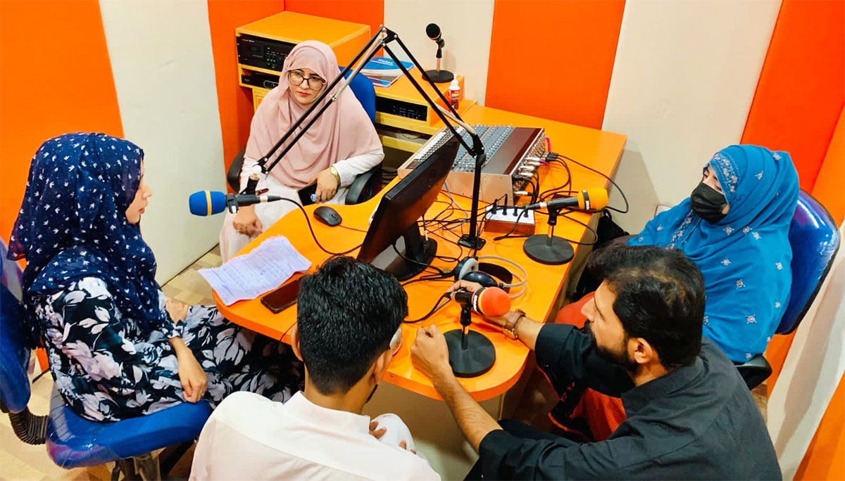 Students in FM Studio